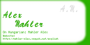 alex mahler business card